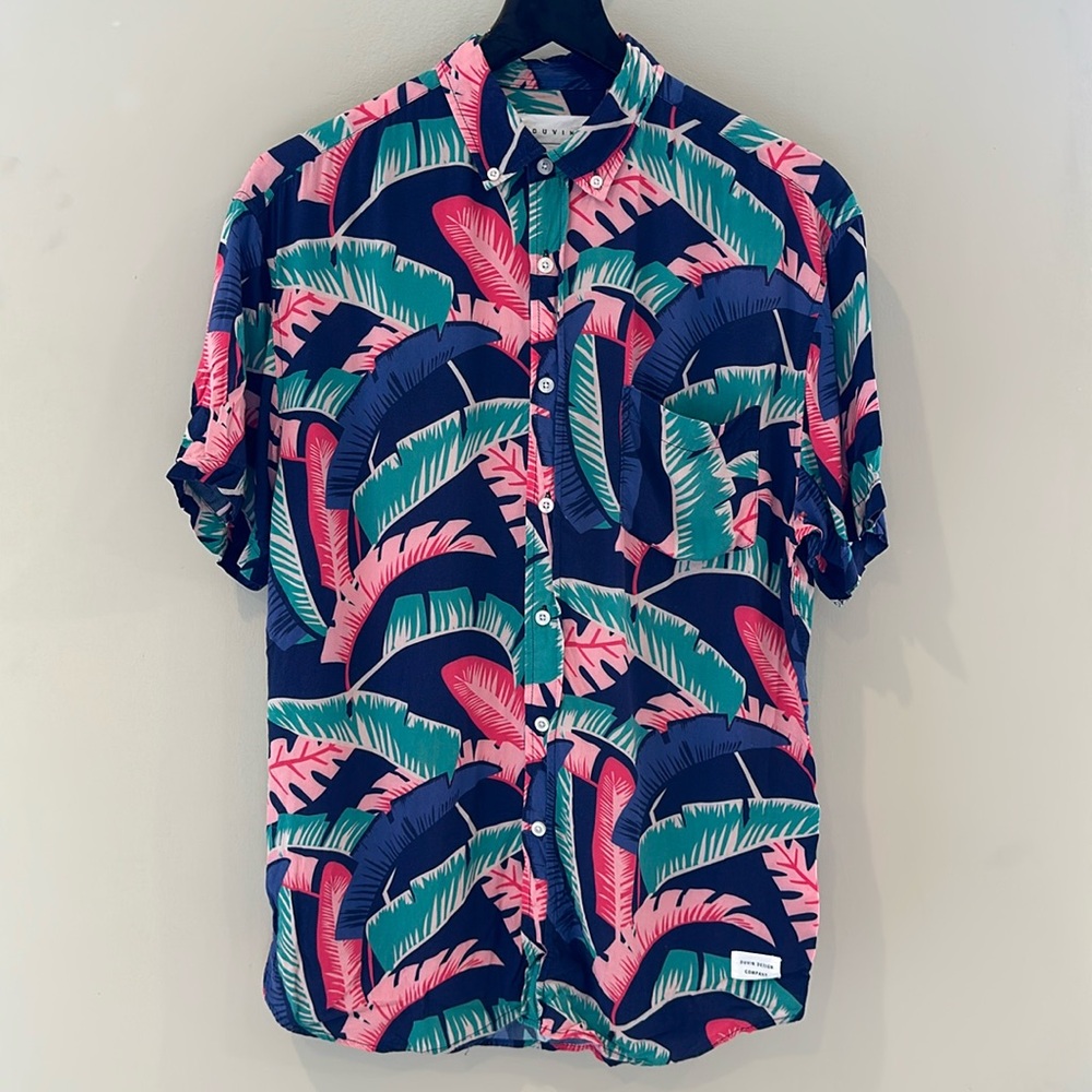 Tropical print short sleeve shirt, medium